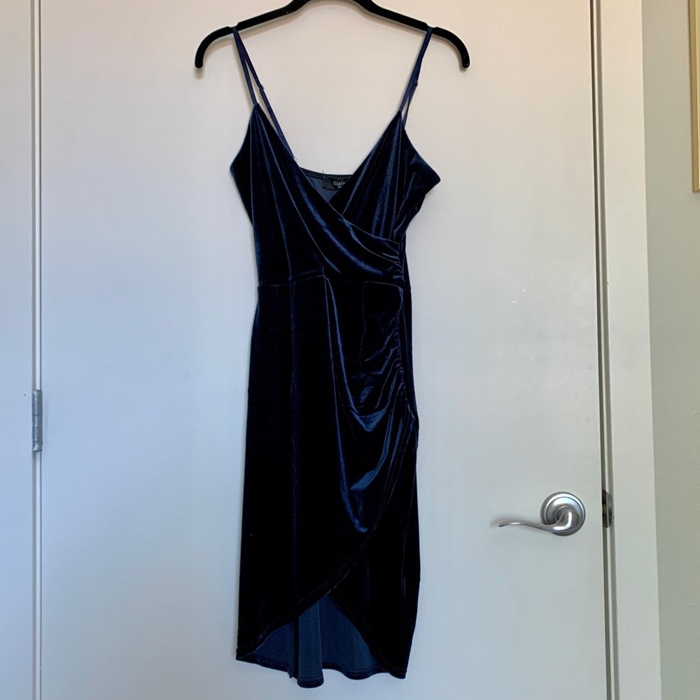 NEW Blue Velvet Bodycon Dress